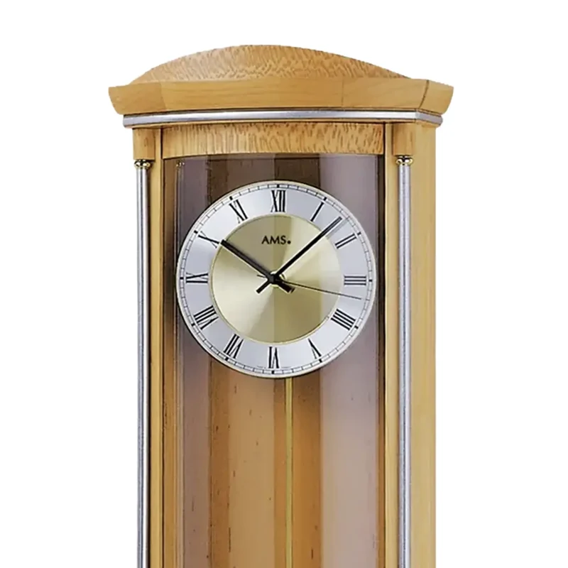 AMS Quarz-Pendeluhr W7080/16 Wanduhr Erle • Westminster/Bim-Bam Schlagwerk • Pendel mit Nachtabsenkung