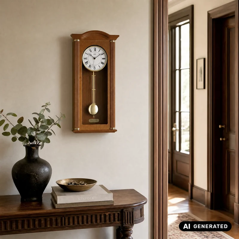 AMS W7014/9 Wanduhr Kirschbaum • Westminster/Bim-Bam Schlagwerk • Quarz-Pendelwerk