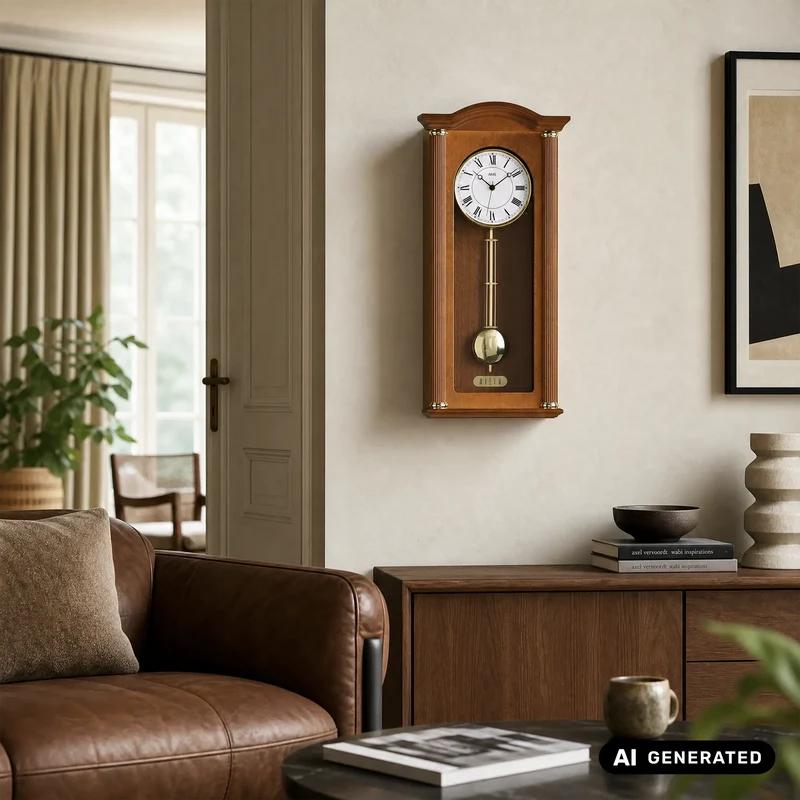 AMS W7014/9 Wanduhr Kirschbaum • Westminster/Bim-Bam Schlagwerk • Quarz-Pendelwerk