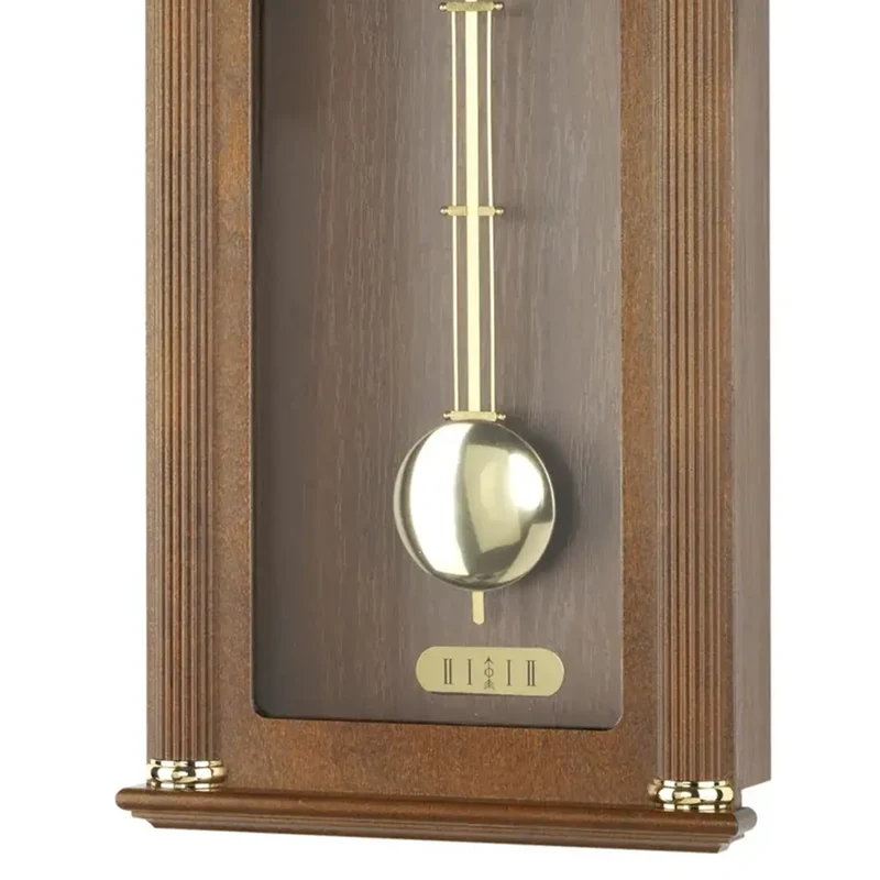 AMS W7014/1 Wanduhr Nussbaum • Westminster/Bim-Bam Schlagwerk • Quarz-Pendelwerk