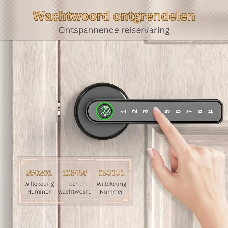 Slimme Deurslot met Vingerafdrukscanner – Geautomatiseerde Toegangsbeveiliging voor Modern Wonen | Sansoti