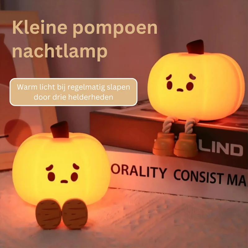 Decoratief Pompoennachtlampje met Touch-bediening en Dimfunctie – Sfeerverlichting voor Kinderen en Volwassenen | Sansoti