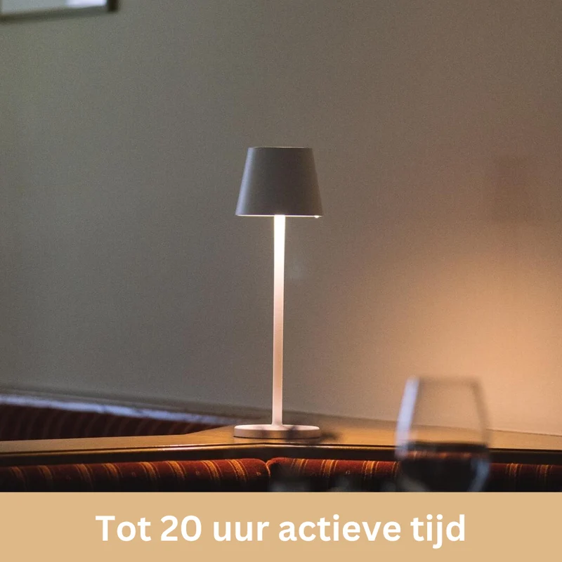 Oplaadbare Tafellamp met Aanraakbediening – Dimbaar Led-Licht – Draadloze Sfeerverlichting voor Binnen en Buiten | Sansoti