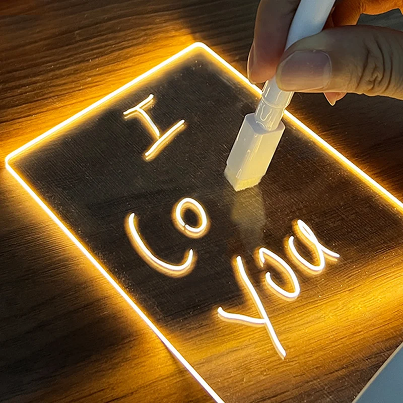 Schrijfbaar Nachtlampje met LED-Verlichting – Creatief Memobord voor Berichten en Notities | Sansoti