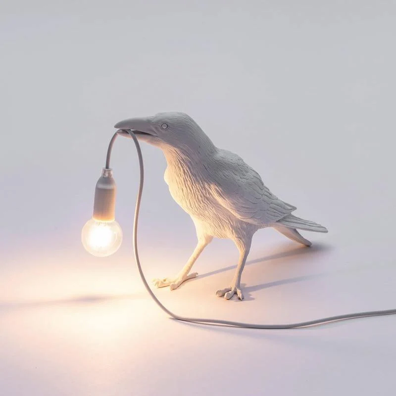 Raaf Tafellamp Silhouet Zwart Wit Decoratief LED Leeslamp Mystieke Sfeerverlichting Boekenkast Bureau | Sansoti