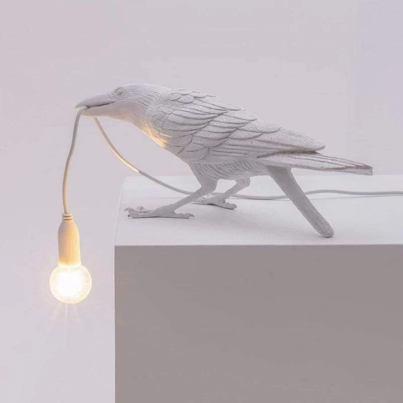 Raaf Tafellamp Silhouet Zwart Wit Decoratief LED Leeslamp Mystieke Sfeerverlichting Boekenkast Bureau | Sansoti