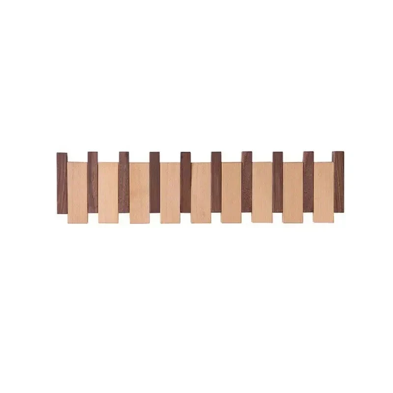 Magnetische Wandkapstok met Inklapbare Haken | 4-10 Haken | Hout | Sansoti