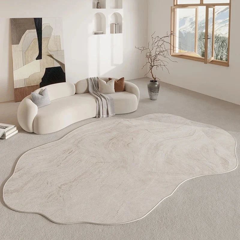 Vloerkleed Organische Vorm Antislip Polyester Woonkamer Slaapkamer Modern Interieur Neutraal Duurzaam | Sansoti