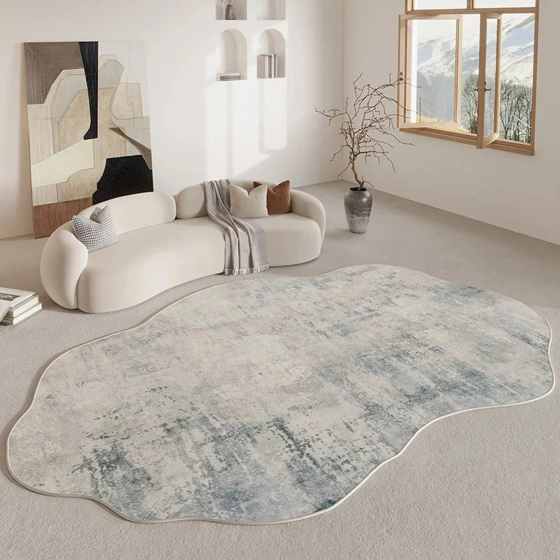 Vloerkleed Organische Vorm Antislip Polyester Woonkamer Slaapkamer Modern Interieur Neutraal Duurzaam | Sansoti