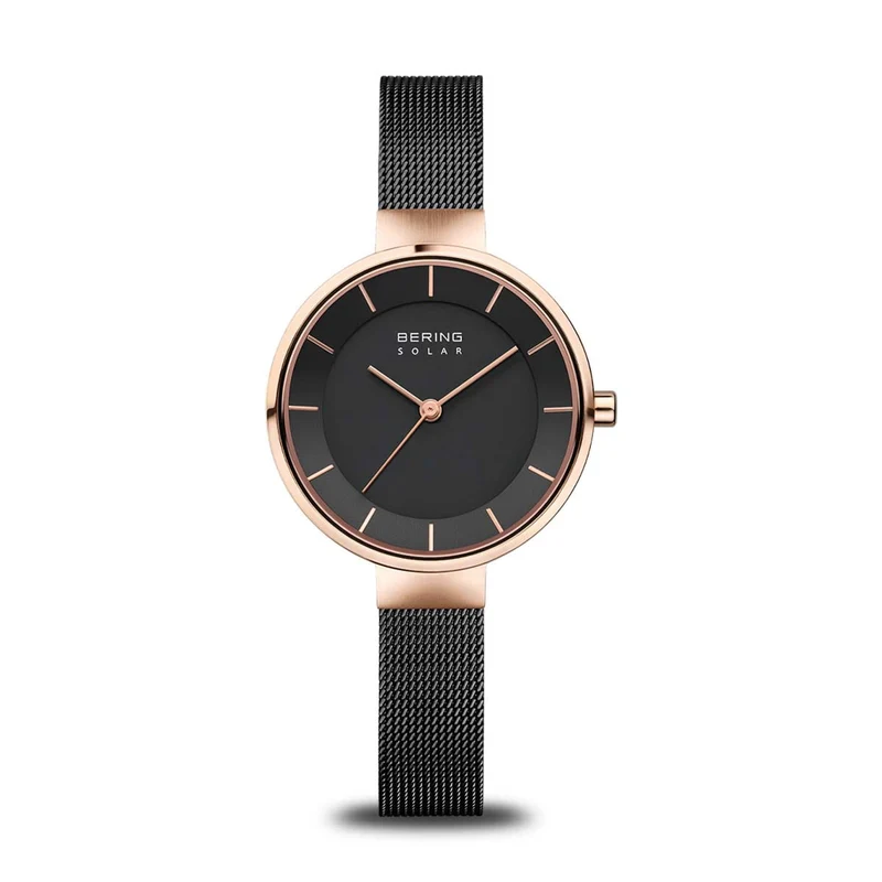 Bering Solar 14631-166 Damenuhr Roségold • Saphirglas • Milanese-Armband