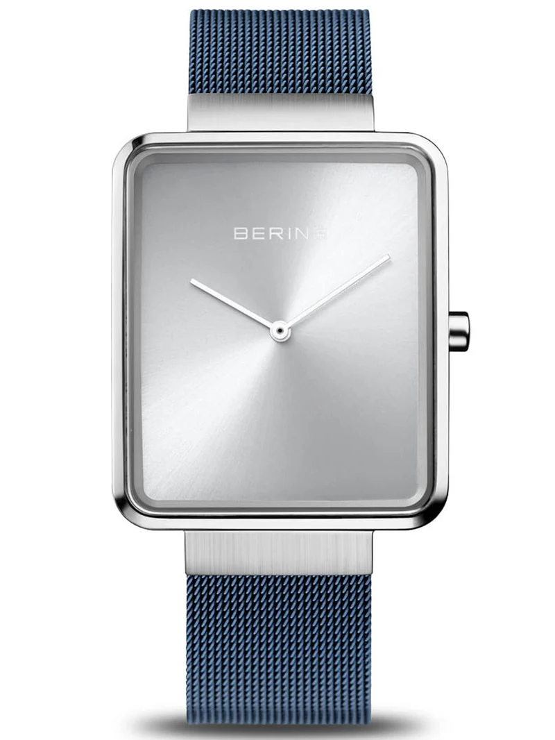 Bering Classic 14533-300 Herrenuhr Silber • Saphirglas • Marineblaues Milanaise-Band
