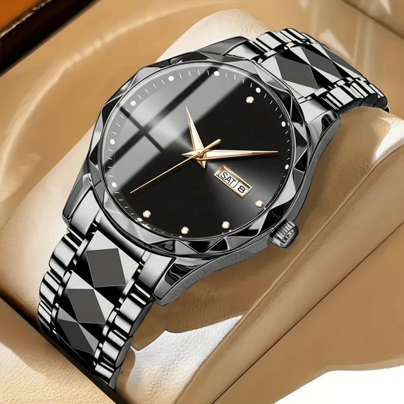 Multifunctioneel Sporthorloge Titanium Heren Chronograaf Dual Display Waterdicht Lichtgevend Outdoorhorloge | Sansoti