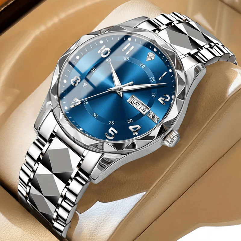 Multifunctioneel Sporthorloge Titanium Heren Chronograaf Dual Display Waterdicht Lichtgevend Outdoorhorloge | Sansoti