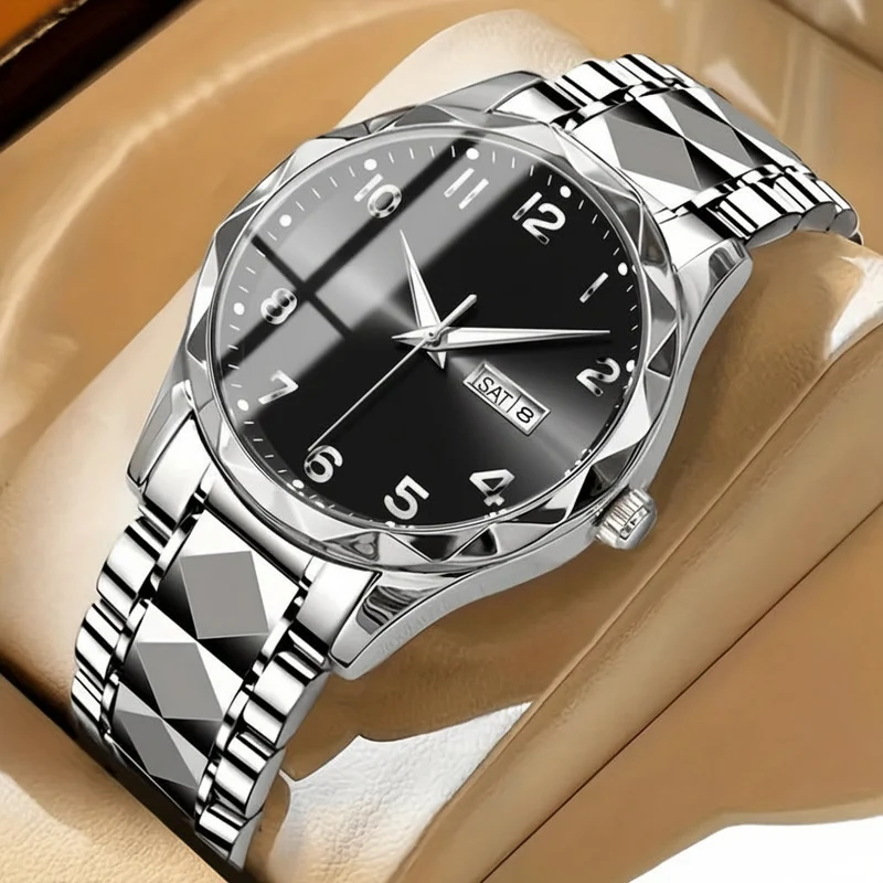 Multifunctioneel Sporthorloge Titanium Heren Chronograaf Dual Display Waterdicht Lichtgevend Outdoorhorloge | Sansoti