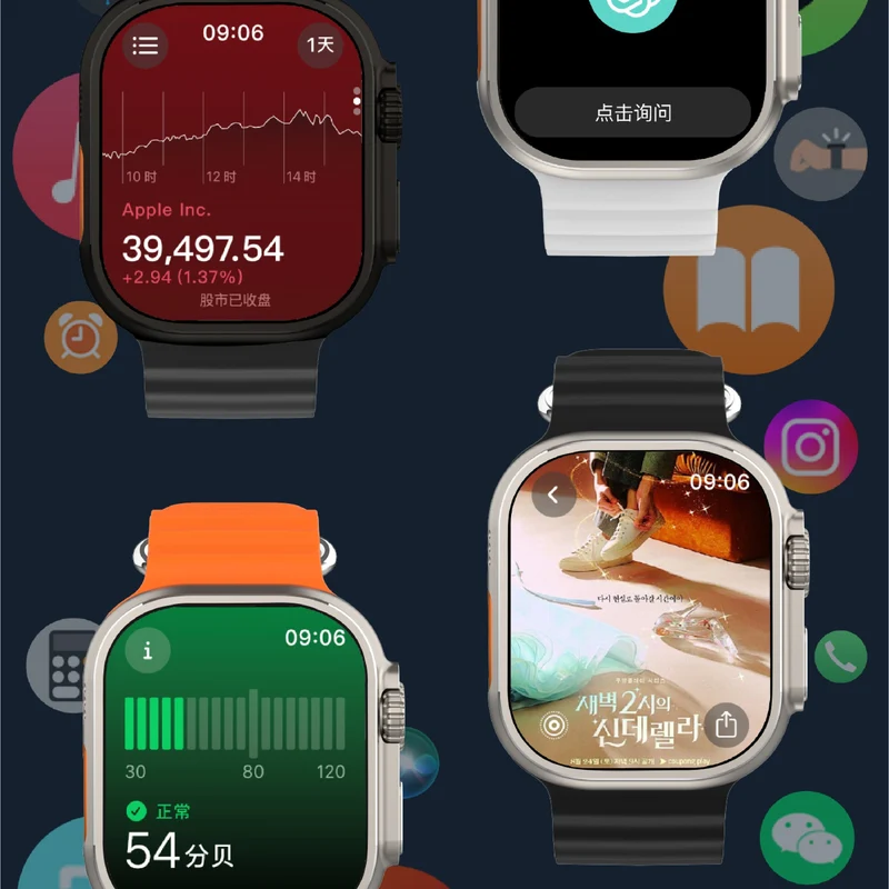 Smartwatch met AMOLED-scherm 2,04 inch 4G Android Gezondheidstracking Draadloos Opladen Aluminium Sporthorloge | Sansoti