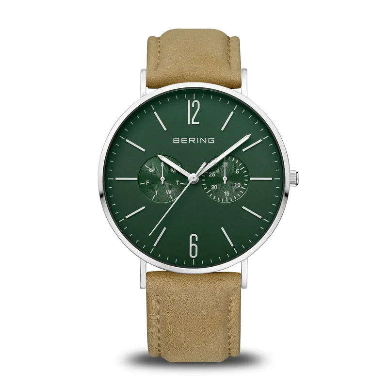 Bering Classic 14240-608 Herren Armbanduhr Grün • Saphirglas • Dänisches Design