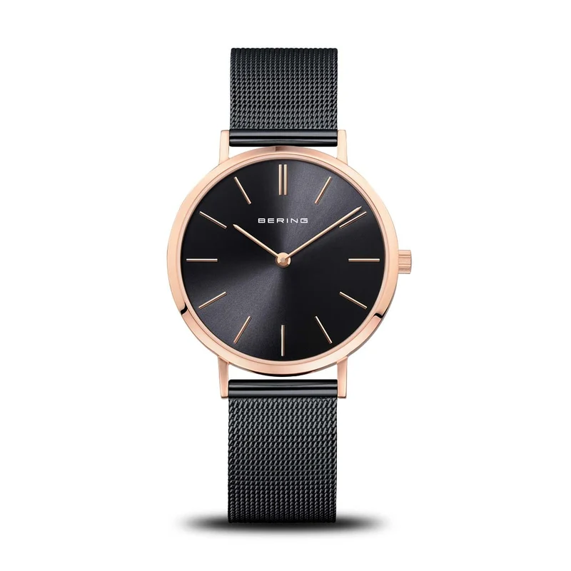 Bering Classic 14134-166 Damenuhr Roségold • Saphirglas • Milanaise-Armband