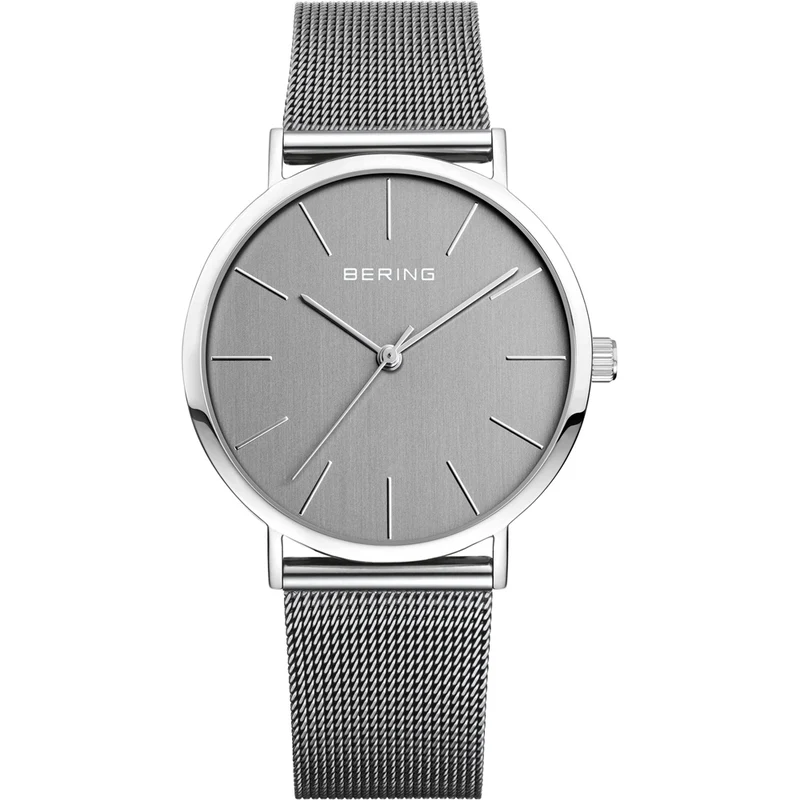 Bering Classic 13436-309 Damen Armbanduhr Grau • Saphirglas • Milanaise-Armband