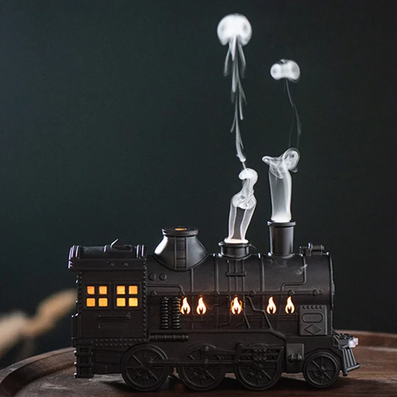 Ultrasone Luchtbevochtiger Treinvorm – Stille Luchtverfrisser voor Slaapkamer – Compacte Mistverstuiver met LED – Draagbare Nevel Maker – Decoratieve Luchtbevochtiging | Sansoti