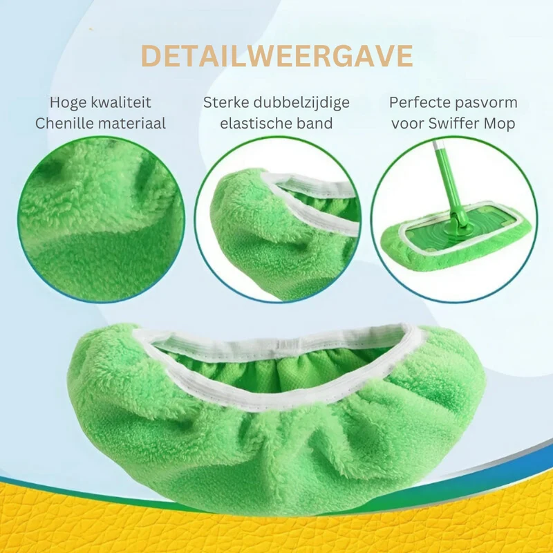 Herbruikbare Microvezel Dweilpads – Milieuvriendelijk & Wasbaar – Past op Alle 10 inch Moppen – Duurzaam Schoonmaakmateriaal | Sansoti
