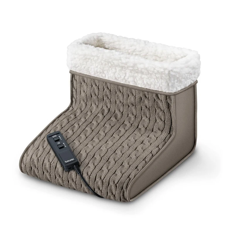 Beurer FWM 45 Fußwärmer mit Massagefunktion im Stricklook Taupe