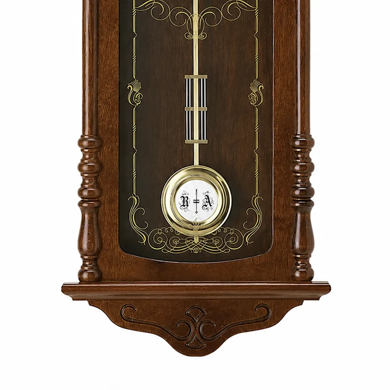 AMS W7013/1 Wanduhr Nussbaum • Westminster/Bim-Bam Schlagwerk • Quarz-Pendelwerk