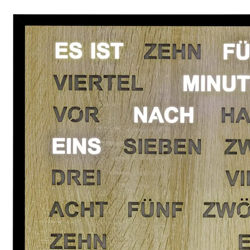 AMS T1267 Wanduhr Sonoma • Wortuhr mit LED-Anzeige • Netzbetrieb 220V