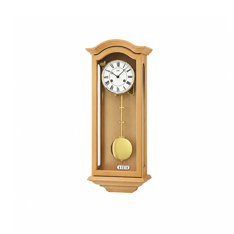 AMS Regulator R696/16 Wanduhr Erle • 14-Tage BimBam Schlagwerk • Massivholzgehäuse Erle