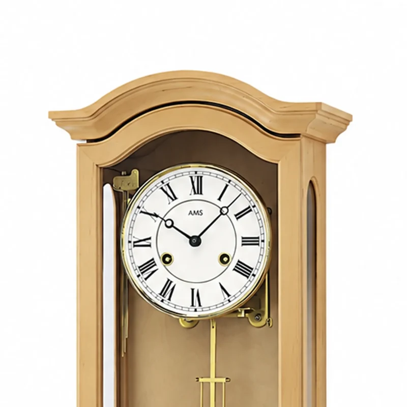 AMS Regulator R696/16 Wanduhr Erle • 14-Tage BimBam Schlagwerk • Massivholzgehäuse Erle