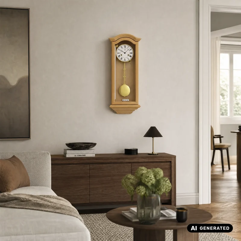 AMS Regulator R696/16 Wanduhr Erle • 14-Tage BimBam Schlagwerk • Massivholzgehäuse Erle