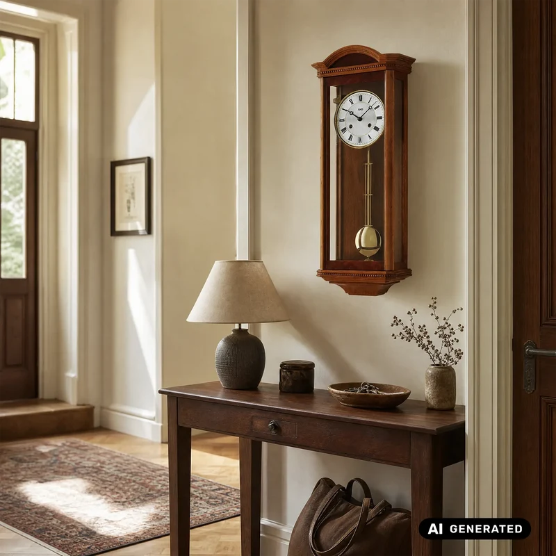 AMS Regulator R663/9 Wanduhr Kirschbaum • 14-Tage BimBam-Schlagwerk • Massivholzgehäuse