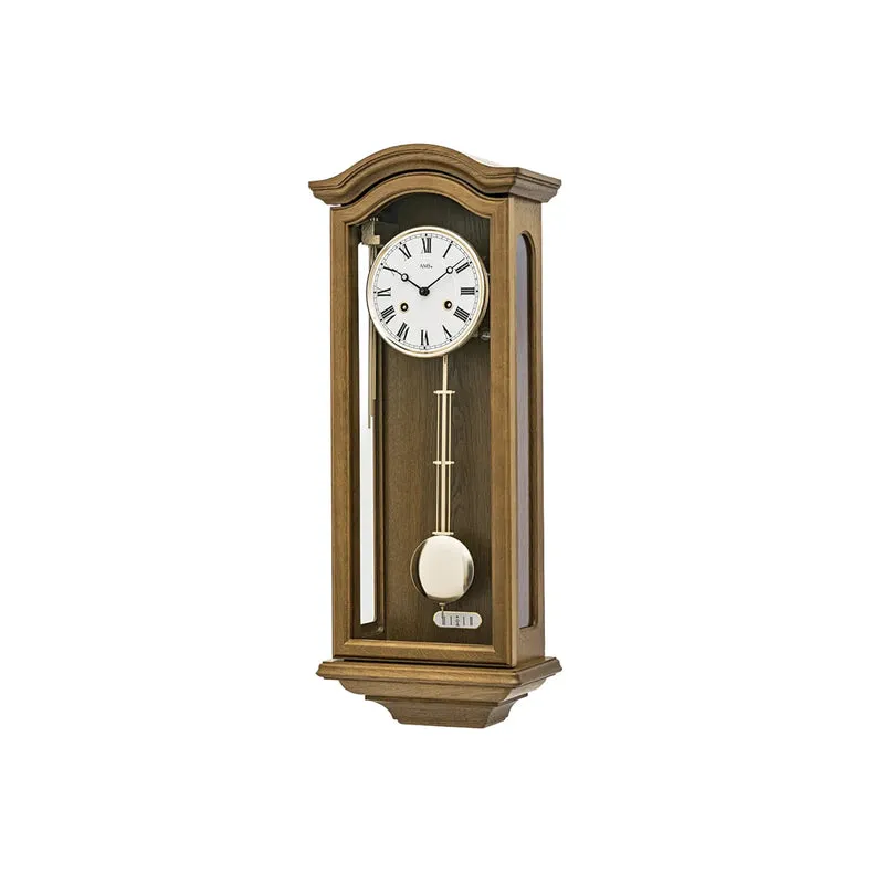 AMS Regulator R696/4 Wanduhr Eiche • 14-Tage BimBam Schlagwerk • Massivholzgehäuse