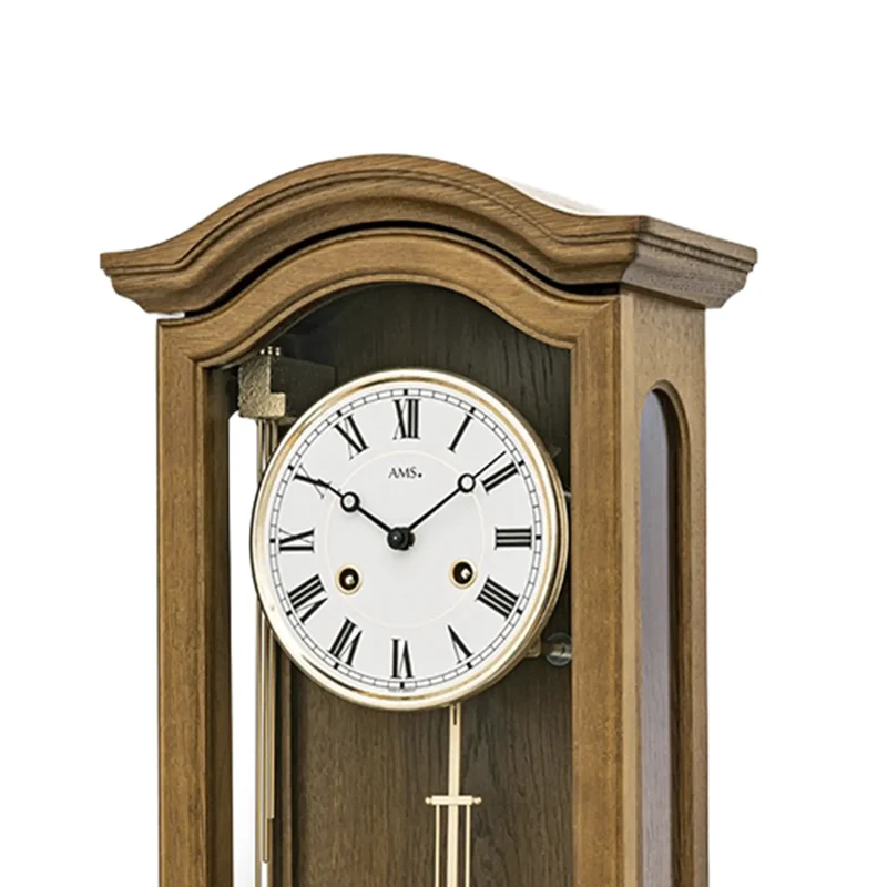 AMS Regulator R696/4 Wanduhr Eiche • 14-Tage BimBam Schlagwerk • Massivholzgehäuse