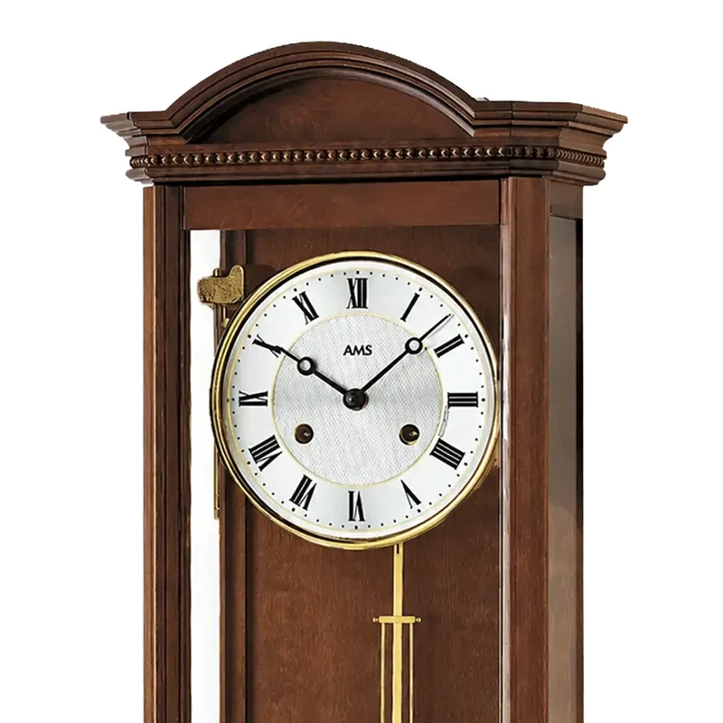 AMS Regulator R663/1 Wanduhr Nussbaum • 14-Tage BimBam Schlagwerk • Massivholzgehäuse