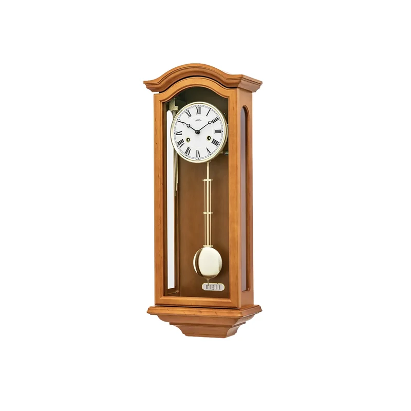 AMS Regulator R696/9 Wanduhr Kirschbaum • 14-Tage BimBam Schlagwerk • Massivholzgehäuse