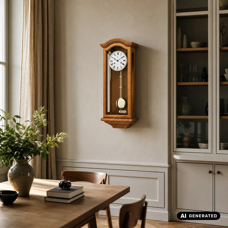 AMS Regulator R696/9 Wanduhr Kirschbaum • 14-Tage BimBam Schlagwerk • Massivholzgehäuse