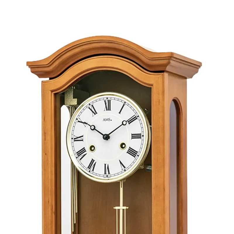 AMS Regulator R696/9 Wanduhr Kirschbaum • 14-Tage BimBam Schlagwerk • Massivholzgehäuse