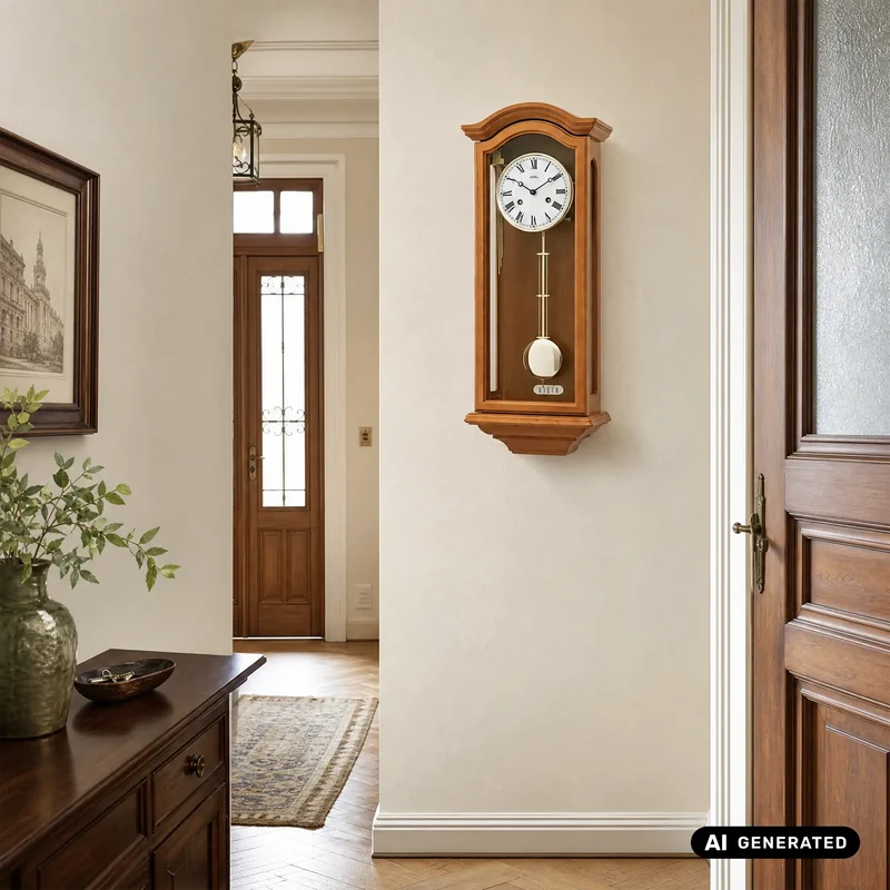 AMS Regulator R696/9 Wanduhr Kirschbaum • 14-Tage BimBam Schlagwerk • Massivholzgehäuse