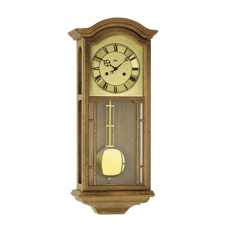 AMS Regulator R650/4 Wanduhr Eiche • 14-Tage BimBam Schlagwerk • Massivholzgehäuse