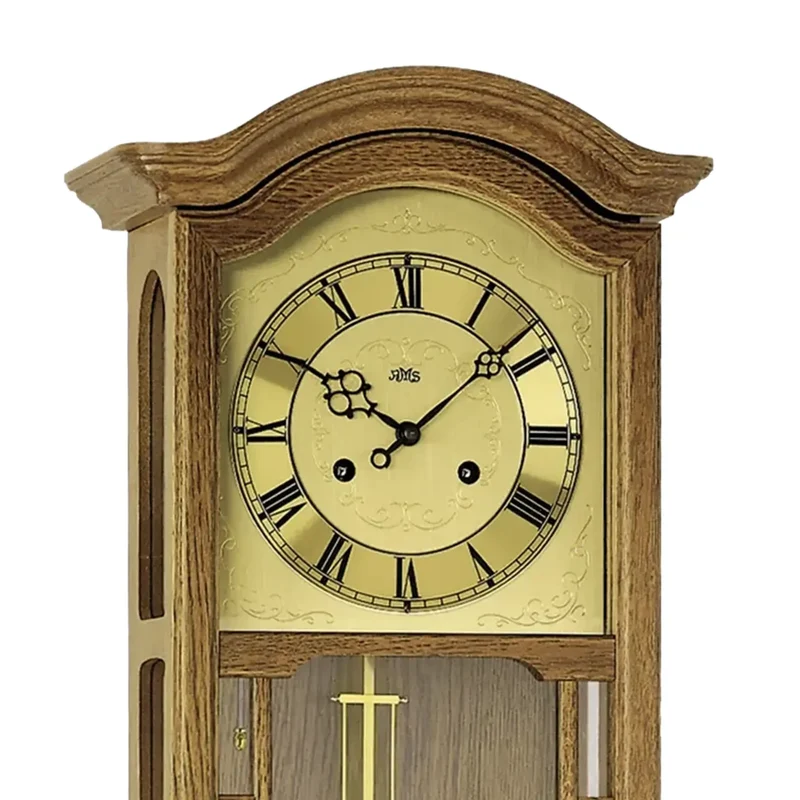 AMS Regulator R650/4 Wanduhr Eiche • 14-Tage BimBam Schlagwerk • Massivholzgehäuse