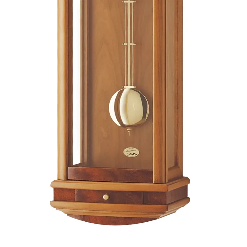 AMS Regulator R607/9 Wanduhr Kirschbaum • 14-Tage BimBam Schlagwerk • Massivholzgehäuse