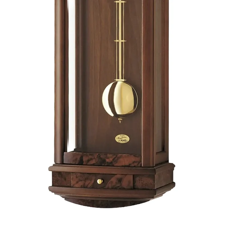 AMS Regulator R607/1 Wanduhr Nussbaum • 14-Tage BimBam Schlagwerk • Massivholzgehäuse