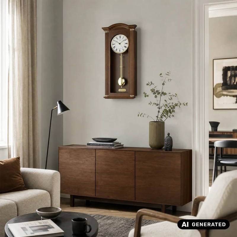 AMS Regulator R2765/1 Wanduhr Nussbaum • Westminster Schlagwerk • 8-Tage-Werk