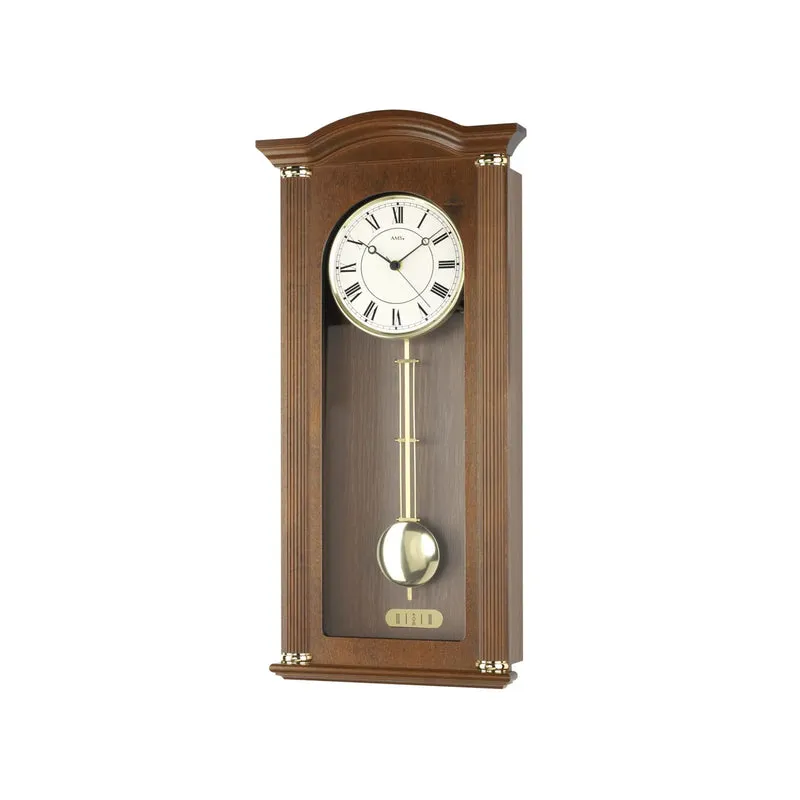 AMS Regulator R2764/1 Wanduhr Nussbaum • 14-Tage-Schlagwerk • Mineralglas