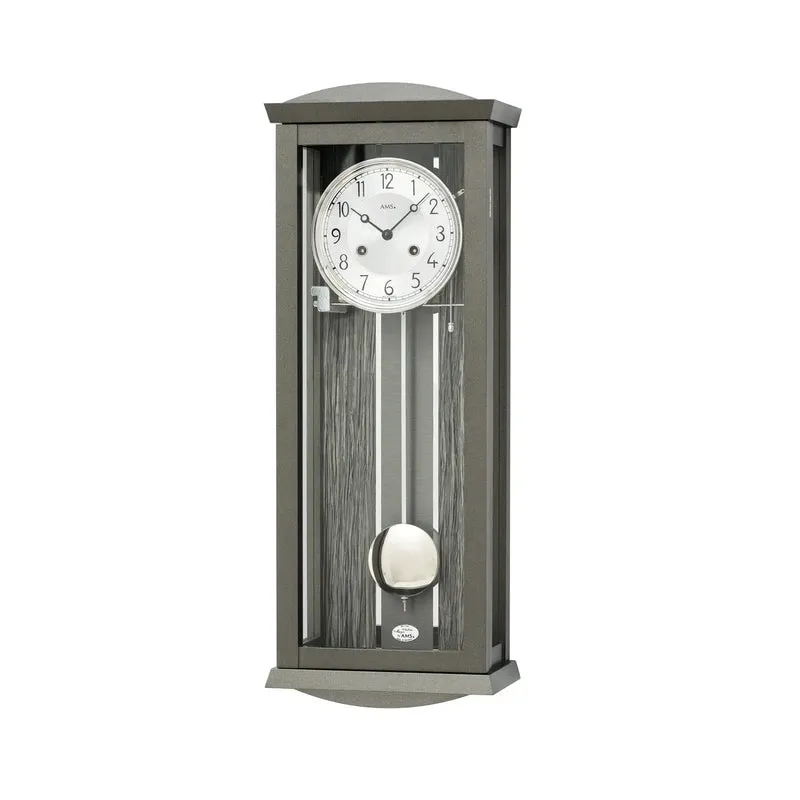 AMS Regulator R2747 Wanduhr Anthrazit • Westminster Schlagwerk • 8-Tage-Werk