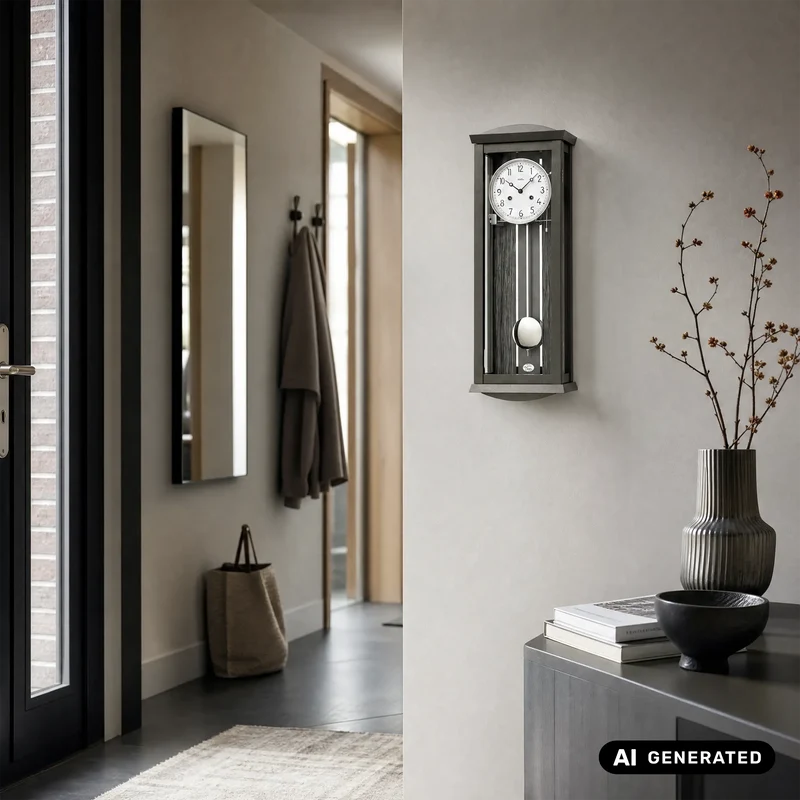 AMS Regulator R2747 Wanduhr Anthrazit • Westminster Schlagwerk • 8-Tage-Werk