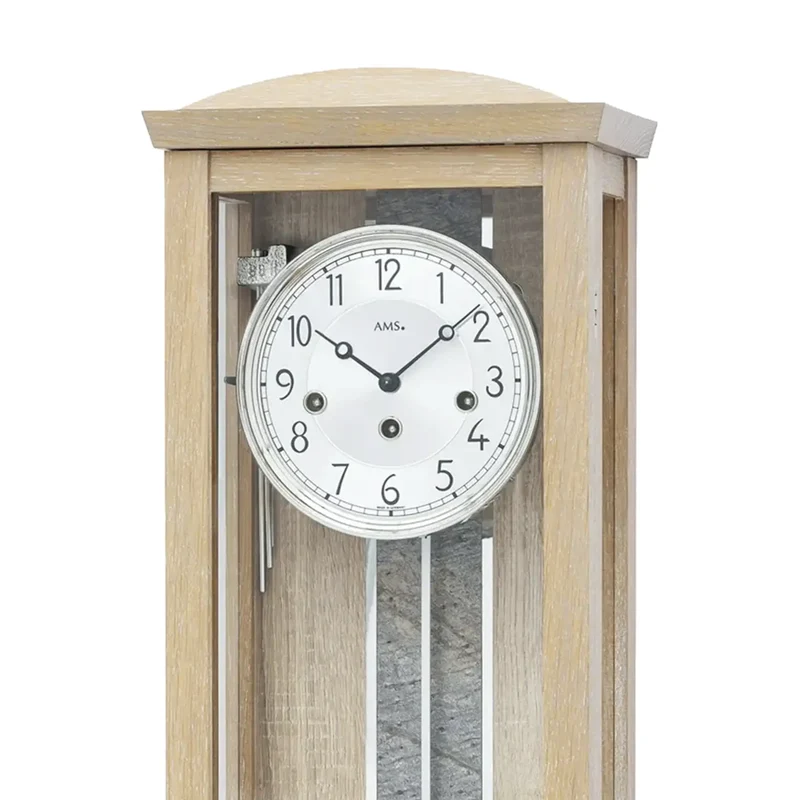 AMS Regulator R2746 Wanduhr Eiche • 14-Tage-Bim-Bam-Schlagwerk • Massivholzgehäuse Eiche