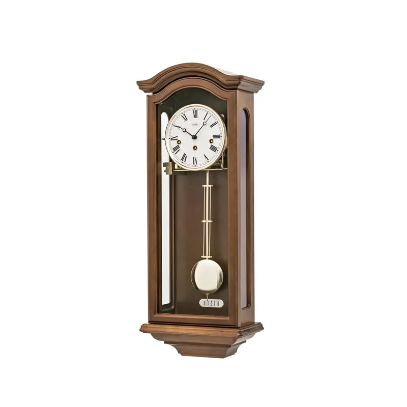 AMS Regulator R2696/1 Wanduhr Nussbaum • Westminster Schlagwerk • 8-Tage-Werk