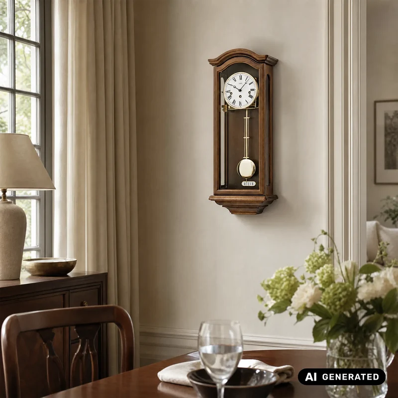 AMS Regulator R2696/1 Wanduhr Nussbaum • Westminster Schlagwerk • 8-Tage-Werk