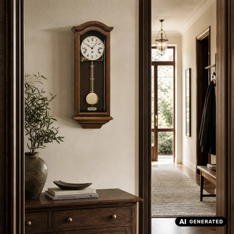 AMS Regulator R2696/1 Wanduhr Nussbaum • Westminster Schlagwerk • 8-Tage-Werk